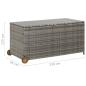 Preview: Garten-Auflagenbox Hellgrau 120x65x61 cm Poly Rattan