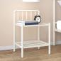 Preview: ARDEBO.de - Nachttisch Weiß Transparent 45x34,5x62,5 cm Metall und Glas
