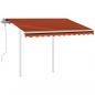 Preview: Markise Manuell Einziehbar mit Pfosten 3,5x2,5 m Orange & Braun