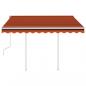 Preview: Markise Manuell Einziehbar mit Pfosten 3,5x2,5 m Orange & Braun