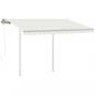 Preview: Markise Automatisch Einziehbar mit Pfosten 3,5x2,5 m Creme