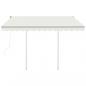 Preview: Markise Automatisch Einziehbar mit Pfosten 3,5x2,5 m Creme