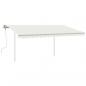 Preview: Markise Manuell Einziehbar mit Pfosten 4x3 m Creme