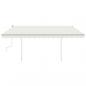 Preview: Markise Manuell Einziehbar mit Pfosten 4x3 m Creme