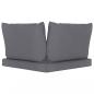 Preview: Garten-Palettensofa 2-Sitzer mit Kissen in Anthrazit