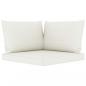 Preview: Garten-Palettensofa 2-Sitzer mit Kissen in Creme Kiefernholz