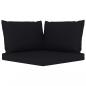 Preview: Garten-Palettensofa 2-Sitzer mit Kissen in Schwarz Kiefernholz