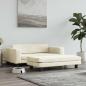 Preview: Hundebett mit Verlängerung Creme 100x50x30 cm Samt