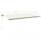 Preview: Automatische Markise mit LED & Windsensor 600x350 cm Creme