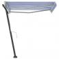 Preview: Standmarkise Einziehbar Handbetrieben 300x250 cm Blau/Weiß