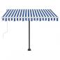 Preview: Standmarkise Einziehbar Handbetrieben 300x250 cm Blau/Weiß
