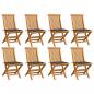 Preview: ARDEBO.de - Gartenstühle mit Anthrazit Kissen 8 Stk. Massivholz Teak
