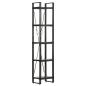 Preview: Bücherregal 5 Fächer Schwarz 40x30x180 cm Mango Massivholz
