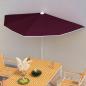 Preview: ARDEBO.de - Halb-Sonnenschirm mit Mast 180x90 cm Bordeauxrot