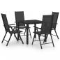 Preview: ARDEBO.de - 5-tlg. Garten-Essgruppe Aluminium Schwarz