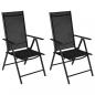 Preview: 3-tlg. Bistro-Set Aluminium und Textilene Schwarz