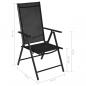 Preview: 3-tlg. Bistro-Set Aluminium und Textilene Schwarz
