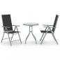 Preview: ARDEBO.de - 3-tlg. Bistro-Set Aluminium und Textilene Silbern