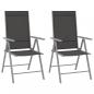 Preview: 3-tlg. Bistro-Set Aluminium und Textilene Silbern