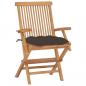 Preview: Gartenstühle mit Taupe Kissen 8 Stk. Massivholz Teak