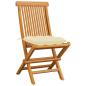Preview: Gartenstühle mit Cremeweißen Kissen 8 Stk. Massivholz Teak