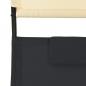 Preview: Doppel-Sonnenliege mit Sonnendach Textilene Schwarz und Creme