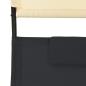 Preview: Doppel-Sonnenliege mit Sonnendach Textilene Schwarz und Creme