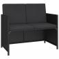 Preview: 6-tlg. Garten-Essgruppe mit Auflagen Poly Rattan Schwarz