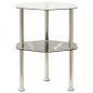 Preview: ARDEBO.de - Beistelltisch mit 2 Ablagen Transparent 38x38x50 cm Hartglas