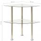 Preview: Beistelltisch mit 2 Ablagen Transparent 38x38x50 cm Hartglas