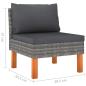 Preview: 3-Sitzer-Gartensofa mit Kissen Grau Poly Rattan