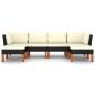 Preview: 6-tlg. Garten-Lounge-Set mit Kissen Poly Rattan Schwarz