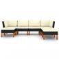Preview: 7-tlg. Garten-Lounge-Set mit Kissen Poly Rattan Schwarz