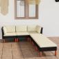 Preview: 6-tlg. Garten-Lounge-Set mit Kissen Poly Rattan Schwarz