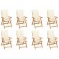 Preview: ARDEBO.de - Verstellbare Gartenstühle mit Auflagen 8 Stk. Massivholz Teak