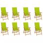 Preview: ARDEBO.de - Verstellbare Gartenstühle mit Auflagen 8 Stk. Massivholz Teak