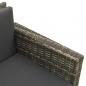 Preview: 3-tlg. Garten-Lounge-Set mit Auflagen Poly Rattan Grau