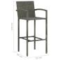 Preview: 5-tlg. Gartenbar-Set Poly Rattan Grau