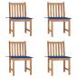 Preview: ARDEBO.de - Gartenstühle 4 Stk. mit Kissen Massivholz Teak 