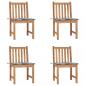 Preview: ARDEBO.de - Gartenstühle 4 Stk. mit Kissen Massivholz Teak 