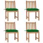 Preview: ARDEBO.de - Gartenstühle 4 Stk. mit Kissen Massivholz Teak 