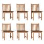 Preview: ARDEBO.de - Gartenstühle 6 Stk. mit Kissen Massivholz Teak