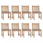 Preview: ARDEBO.de - Gartenstühle 8 Stk. mit Kissen Massivholz Teak