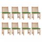 Preview: ARDEBO.de - Gartenstühle 8 Stk. mit Kissen Massivholz Teak