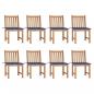 Preview: ARDEBO.de - Gartenstühle 8 Stk. mit Kissen Massivholz Teak