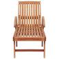 Preview: Sonnenliegen 2 Stk. mit Auflagen Schwarz Massivholz Teak