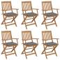 Preview: ARDEBO.de - Klappbare Gartenstühle 6 Stk. mit Kissen Massivholz Akazie