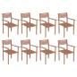 Preview: ARDEBO.de - Stapelbare Gartenstühle 8 Stk. Massivholz Teak