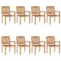 Preview: ARDEBO.de - Stapelbare Gartenstühle 8 Stk. Massivholz Teak