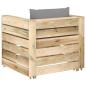 Preview: 2-tlg. Garten-Lounge-Set mit Kissen Grün Imprägniertes Holz